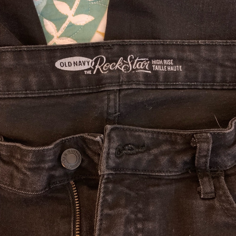 long black rockstar high rise jeans